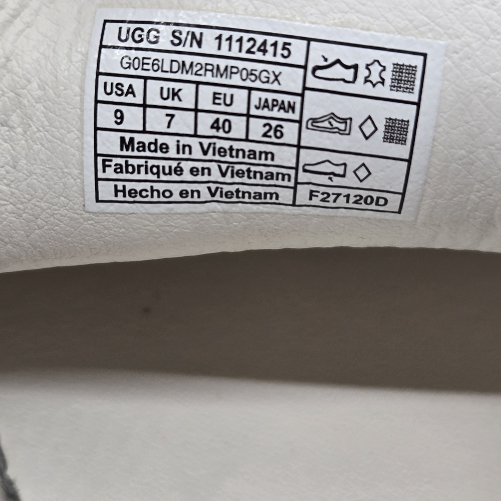 Ugg Shoes Women's 9 Chayze White Leather & Black Loafer Sneaker Y2k Chunky - Picture 12 of 14